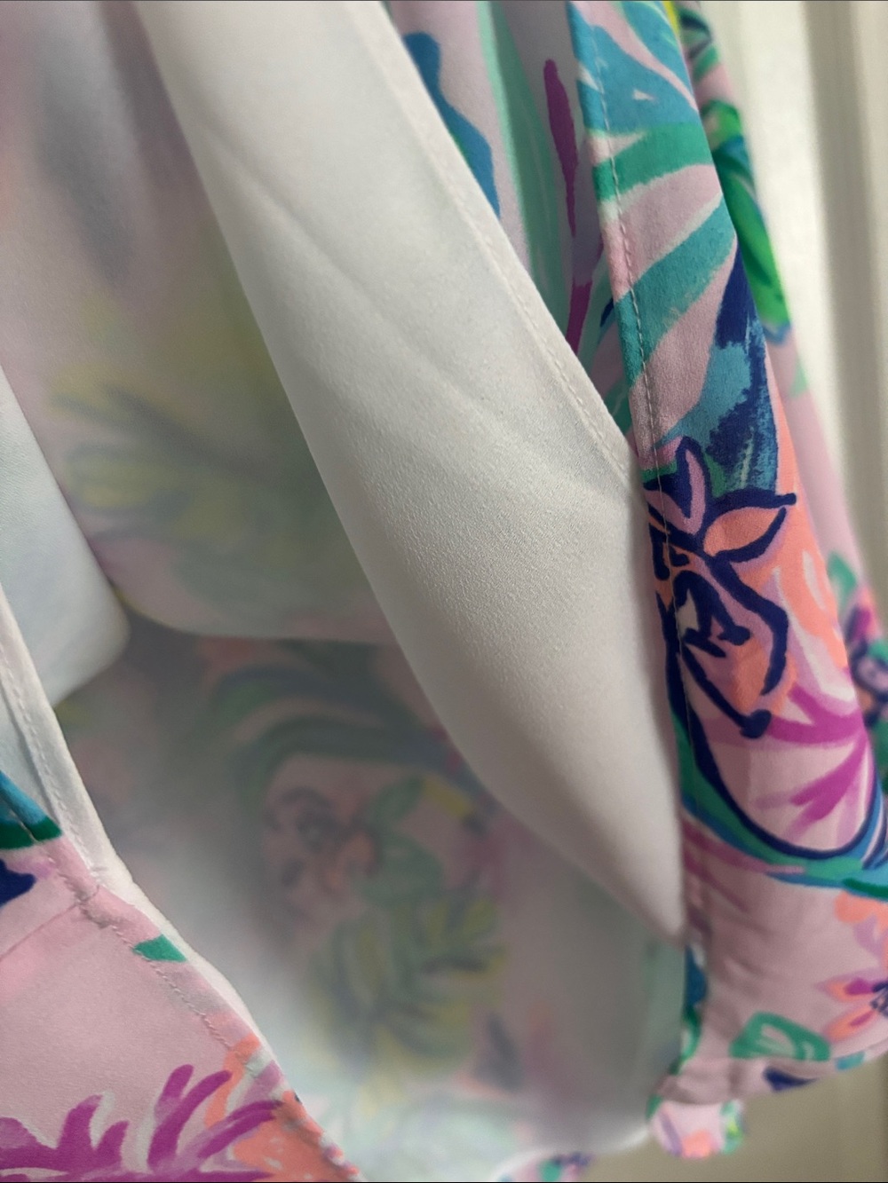 Lilly Pulitzer Floral Tank Top - Pink Multicolor Size M Lined with Ruffled Edge - Picture 5 of 5